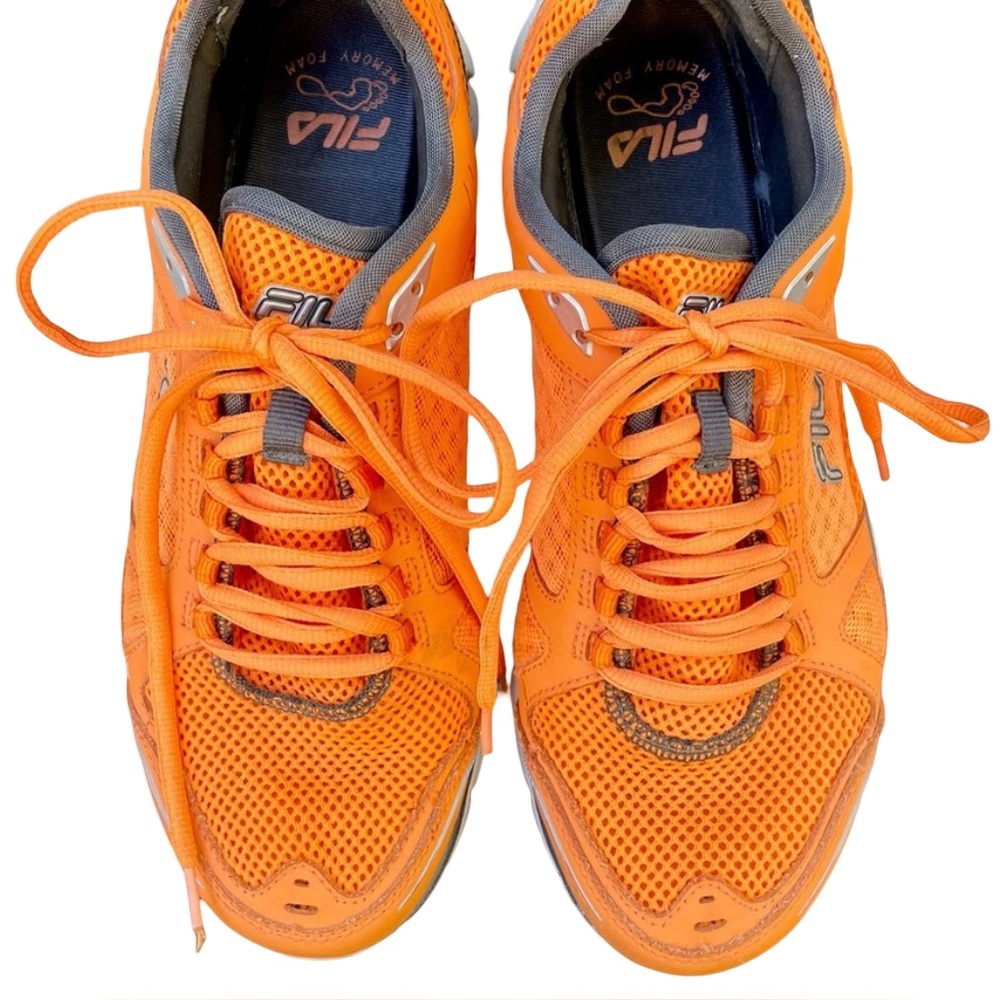 Men’s Orange Fila Memory Foam Sneakers Size 10M